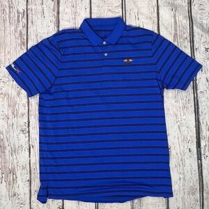 Ralph Lauren RLX Baltusrol Golf Club Mens Striped PGA Blue Short Sleeve Shirt